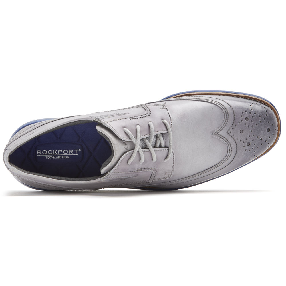 Rockport Singapore Mens Dress Shoes - Total Motion Sport Wingtip Silver - PR1534078